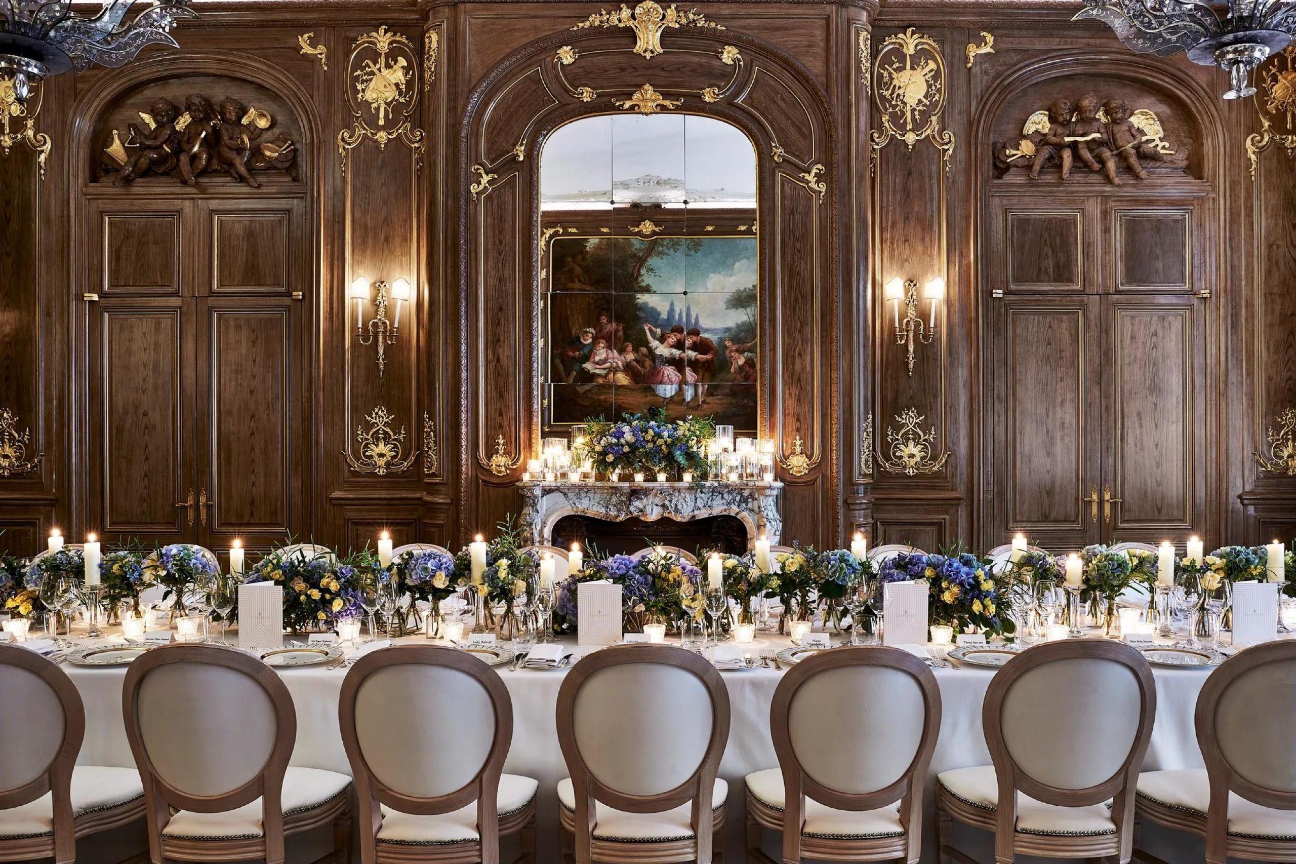 The French Salon, Set for a Wedding Banquet, Claridge's, London, England