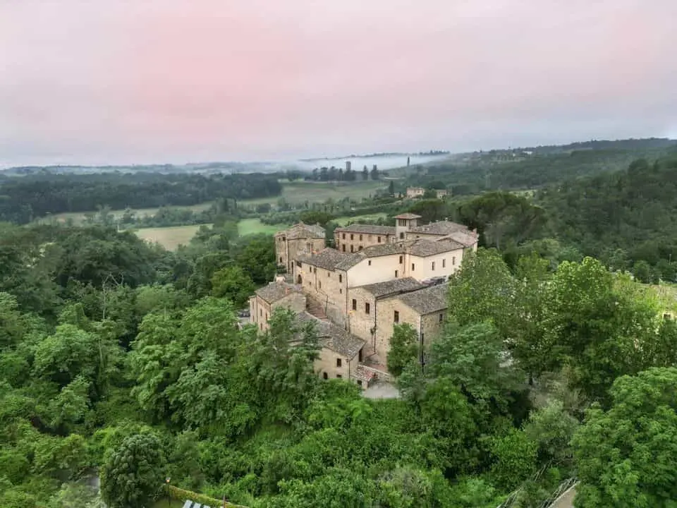 A Tuscan estate at dawn in the Chianti hills