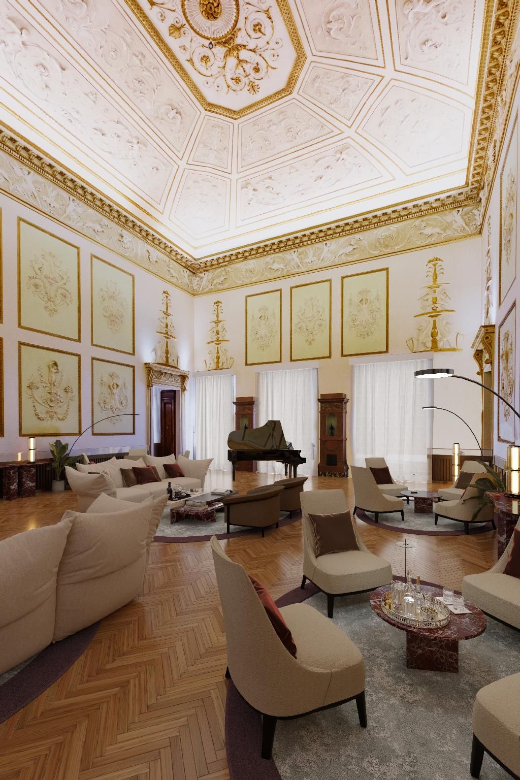 A frescoed salon at a Florence palazzo hotel