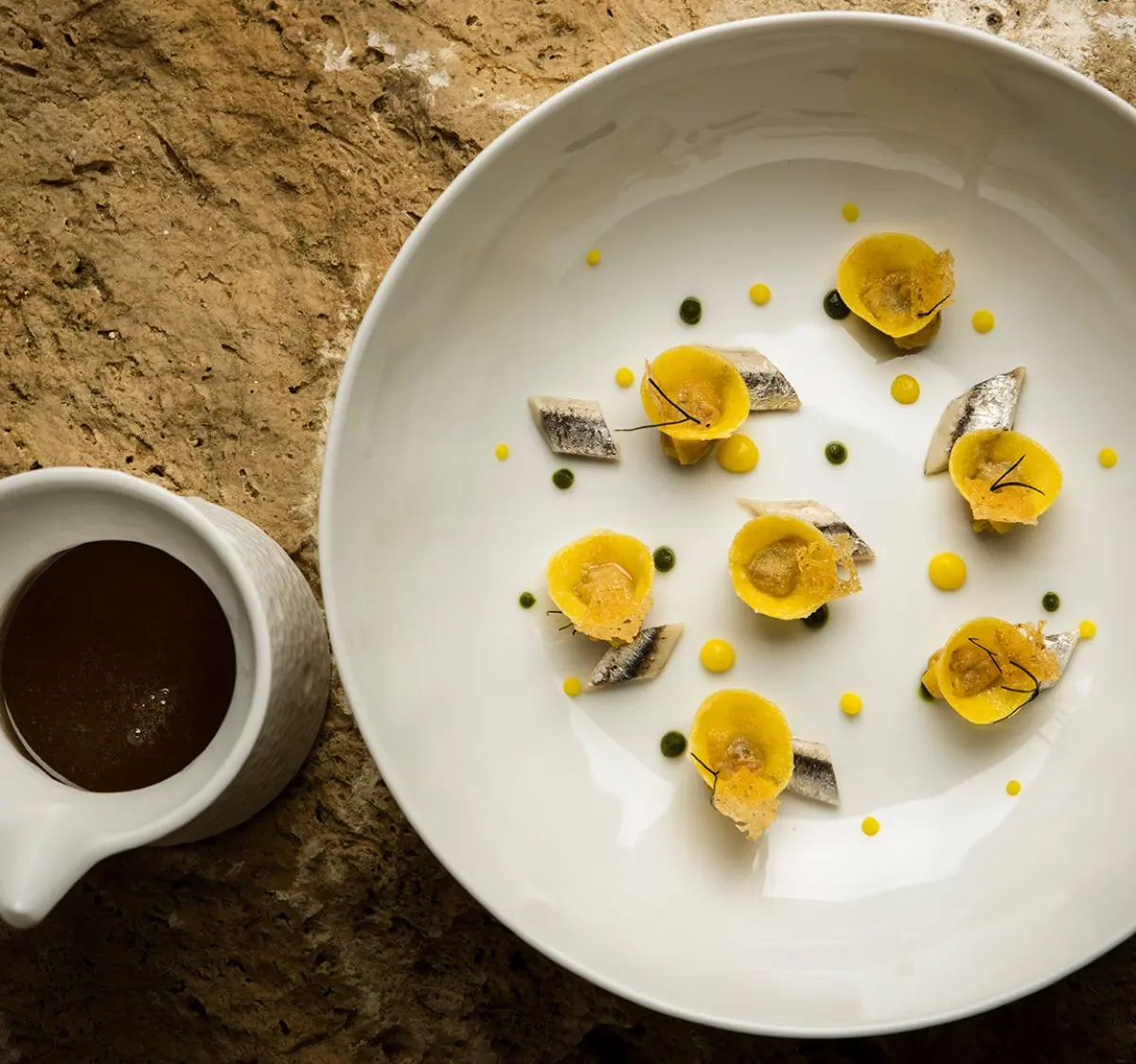 A plate at the Michelin-starred Tre Olivi